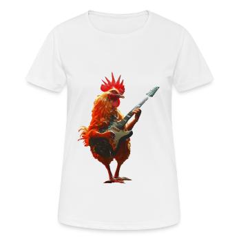 Guitare Coq - T-shirt respirant Femme - blanc - Devant - AI Model Female 172 dark (172cm)