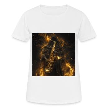 Saxophon - Frauen T-Shirt atmungsaktiv - Weiß - Vorne - AI Model Female 172 dark (172cm)