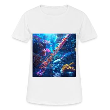Querflöte - Frauen T-Shirt atmungsaktiv - Weiß - Vorne - AI Model Female 172 dark (172cm)