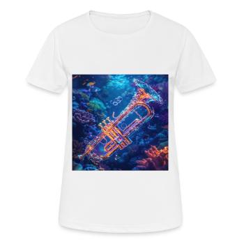 Trompete - Frauen T-Shirt atmungsaktiv - Weiß - Vorne - AI Model Female 172 dark (172cm)