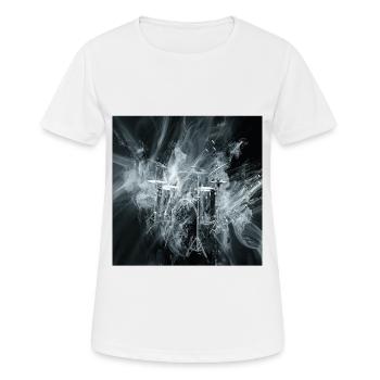 Schlagzeug - Frauen T-Shirt atmungsaktiv - Weiß - Vorne - AI Model Female 172 dark (172cm)