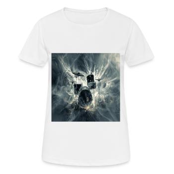 Schlagzeug - Frauen T-Shirt atmungsaktiv - Weiß - Vorne - AI Model Female 172 dark (172cm)