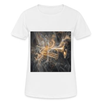 Trompete - Frauen T-Shirt atmungsaktiv - Weiß - Vorne - AI Model Female 172 dark (172cm)