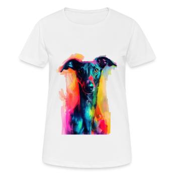 Windhund - Frauen T-Shirt atmungsaktiv - Weiß - Vorne - AI Model Female 172 dark (172cm)
