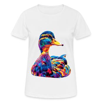 Ente - Frauen T-Shirt atmungsaktiv - Weiß - Vorne - AI Model Female 172 dark (172cm)