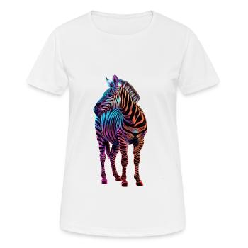 Zebra - Frauen T-Shirt atmungsaktiv - Weiß - Vorne - AI Model Female 172 dark (172cm)