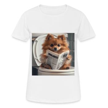 Zwergspitz - Frauen T-Shirt atmungsaktiv - Weiß - Vorne - AI Model Female 172 dark (172cm)