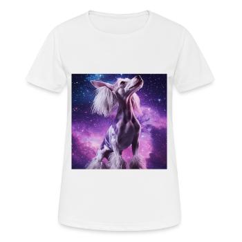 Chinesischer Schopfhund - Frauen T-Shirt atmungsaktiv - Weiß - Vorne - AI Model Female 172 dark (172cm)