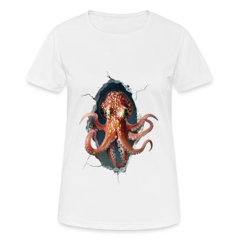 Tintenfisch - Frauen T-Shirt atmungsaktiv - Weiß - Vorne - AI Model Female 172 dark (172cm)
