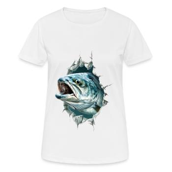 Tarpon - Frauen T-Shirt atmungsaktiv - Weiß - Vorne - AI Model Female 172 dark (172cm)