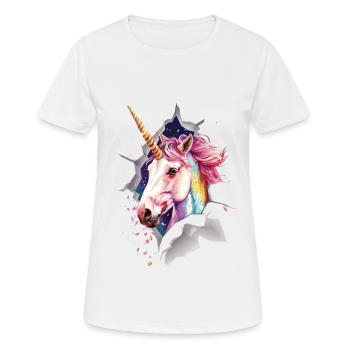 Einhorn - Frauen T-Shirt atmungsaktiv - Weiß - Vorne - AI Model Female 172 dark (172cm)