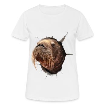 Walross - Frauen T-Shirt atmungsaktiv - Weiß - Vorne - AI Model Female 172 dark (172cm)