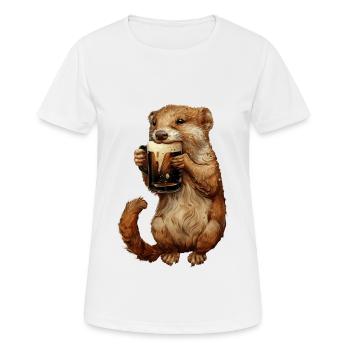 Hermelin Bier - Frauen T-Shirt atmungsaktiv - Weiß - Vorne - AI Model Female 172 dark (172cm)