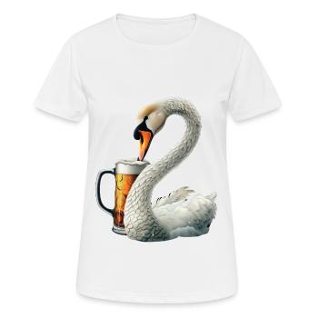 Schwanen Bier - Frauen T-Shirt atmungsaktiv - Weiß - Vorne - AI Model Female 172 dark (172cm)