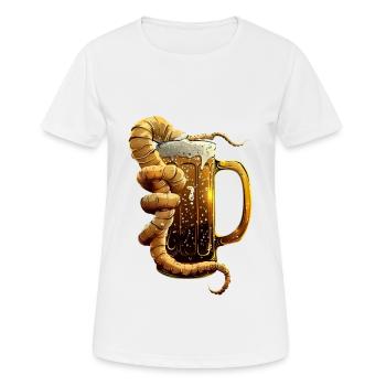 Wurm Bier - Frauen T-Shirt atmungsaktiv - Weiß - Vorne - AI Model Female 172 dark (172cm)