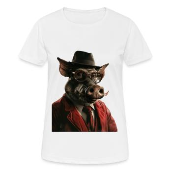 Warzenschwein - Frauen T-Shirt atmungsaktiv - Weiß - Vorne - AI Model Female 172 dark (172cm)