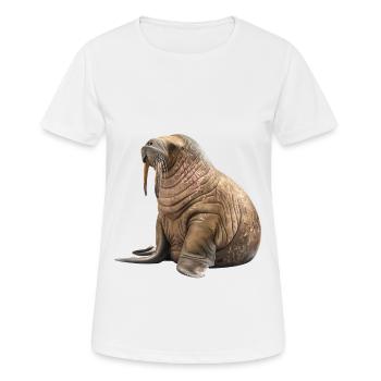Walross - Frauen T-Shirt atmungsaktiv - Weiß - Vorne - AI Model Female 172 dark (172cm)