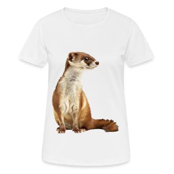 Wiesel - Frauen T-Shirt atmungsaktiv - Weiß - Vorne - AI Model Female 172 dark (172cm)