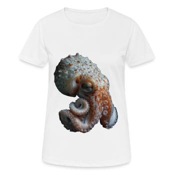 Tintenfisch - Frauen T-Shirt atmungsaktiv - Weiß - Vorne - AI Model Female 172 dark (172cm)