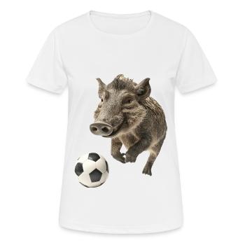 Warzenschwein - Frauen T-Shirt atmungsaktiv - Weiß - Vorne - AI Model Female 172 dark (172cm)