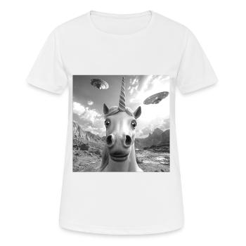 Einhorn - Frauen T-Shirt atmungsaktiv - Weiß - Vorne - AI Model Female 172 dark (172cm)