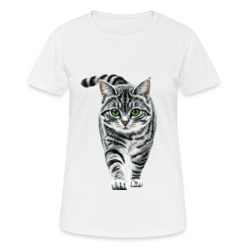 Amerikanisch Kurzhaar - Frauen T-Shirt atmungsaktiv - Weiß - Vorne - AI Model Female 172 dark (172cm)