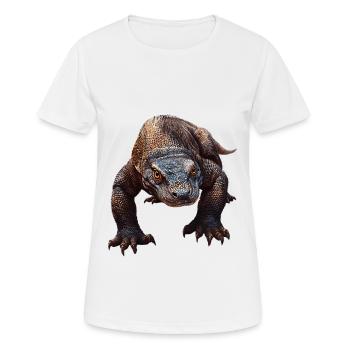 Komodowaran - Frauen T-Shirt atmungsaktiv - Weiß - Vorne - AI Model Female 172 dark (172cm)