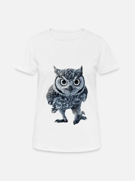 Eule - Frauen T-Shirt atmungsaktiv - Weiß