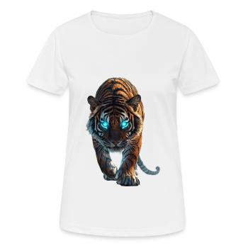 Tiger - Frauen T-Shirt atmungsaktiv - Weiß - Vorne - AI Model Female 172 dark (172cm)