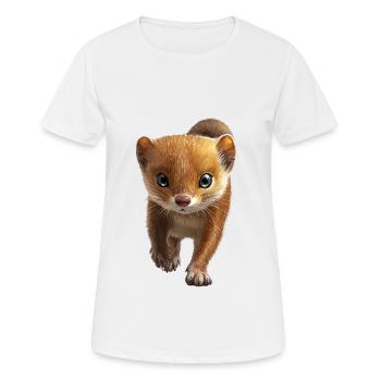 Wiesel - Frauen T-Shirt atmungsaktiv - Weiß - Vorne - AI Model Female 172 dark (172cm)