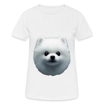 Zwergspitz - Frauen T-Shirt atmungsaktiv - Weiß - Vorne - AI Model Female 172 dark (172cm)