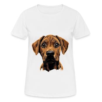 Rhodesian Ridgeback - Frauen T-Shirt atmungsaktiv - Weiß - Vorne - AI Model Female 172 dark (172cm)