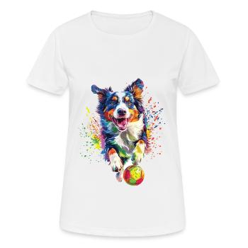 Australischer Schäferhund - Frauen T-Shirt atmungsaktiv - Weiß - Vorne - AI Model Female 172 dark (172cm)