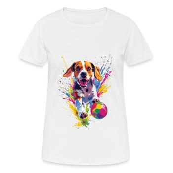 Beagle - Frauen T-Shirt atmungsaktiv - Weiß - Vorne - AI Model Female 172 dark (172cm)