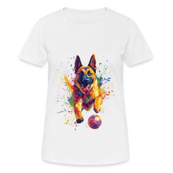 Belgischer Malinois - Frauen T-Shirt atmungsaktiv - Weiß - Vorne - AI Model Female 172 dark (172cm)