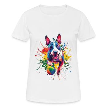 Bullterrier - Frauen T-Shirt atmungsaktiv - Weiß - Vorne - AI Model Female 172 dark (172cm)