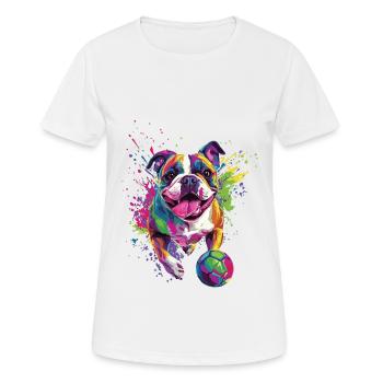 Bulldogge - Frauen T-Shirt atmungsaktiv - Weiß - Vorne - AI Model Female 172 dark (172cm)