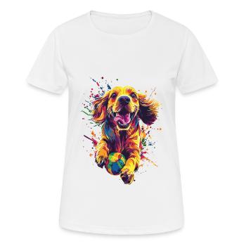 Cocker Spaniel - Frauen T-Shirt atmungsaktiv - Weiß - Vorne - AI Model Female 172 dark (172cm)