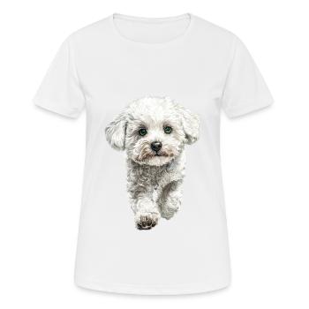 Bichon Frisé - Frauen T-Shirt atmungsaktiv - Weiß - Vorne - AI Model Female 172 dark (172cm)