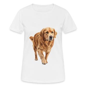 Golden Retriever - Frauen T-Shirt atmungsaktiv - Weiß - Vorne - AI Model Female 172 dark (172cm)