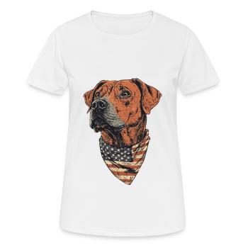 Rhodesian Ridgeback - Frauen T-Shirt atmungsaktiv - Weiß - Vorne - AI Model Female 172 dark (172cm)