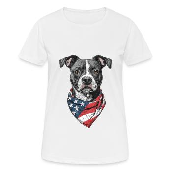 Staffordshire Bullterrier - Frauen T-Shirt atmungsaktiv - Weiß - Vorne - AI Model Female 172 dark (172cm)