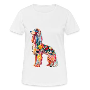 Afghanischer Windhund - Frauen T-Shirt atmungsaktiv - Weiß - Vorne - AI Model Female 172 dark (172cm)