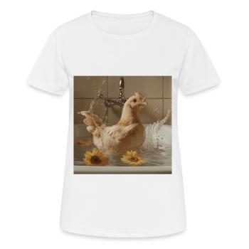 Huhn - Frauen T-Shirt atmungsaktiv - Weiß - Vorne - AI Model Female 172 dark (172cm)