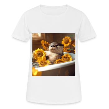 Otter - Frauen T-Shirt atmungsaktiv - Weiß - Vorne - AI Model Female 172 dark (172cm)