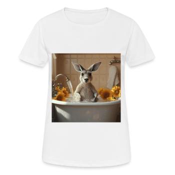 Känguru - Frauen T-Shirt atmungsaktiv - Weiß - Vorne - AI Model Female 172 dark (172cm)