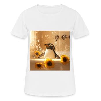 Pinguin - Frauen T-Shirt atmungsaktiv - Weiß - Vorne - AI Model Female 172 dark (172cm)