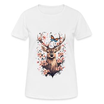 Reh - Frauen T-Shirt atmungsaktiv - Weiß - Vorne - AI Model Female 172 dark (172cm)