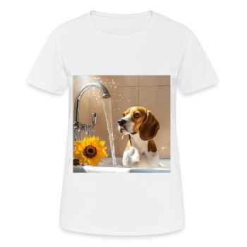 Beagle - Frauen T-Shirt atmungsaktiv - Weiß - Vorne - AI Model Female 172 dark (172cm)