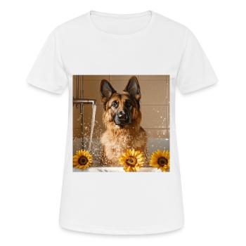 Deutscher Schäferhund - Frauen T-Shirt atmungsaktiv - Weiß - Vorne - AI Model Female 172 dark (172cm)
